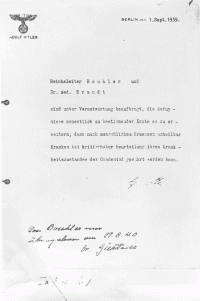8.4 Hitler's authorization for "euthanasia" 